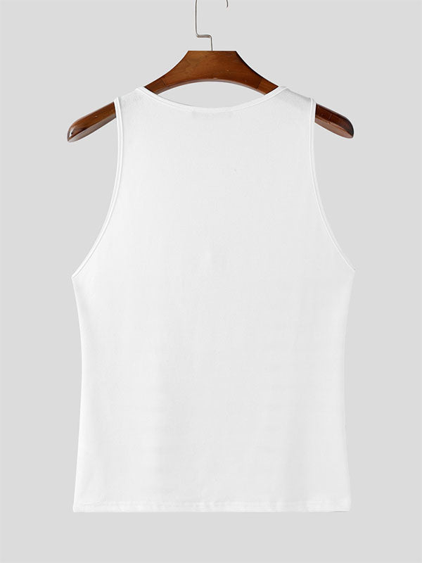 Men's Striped Color Block Casual Tank SKUL17991