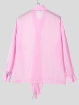 Men's Finger Ribbon Sheer Long Sleeve Shirt SKUL53003