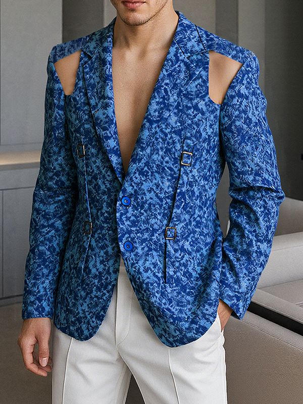 Men's Cut-Out Casual Long Sleeve Blazer SKUL30573