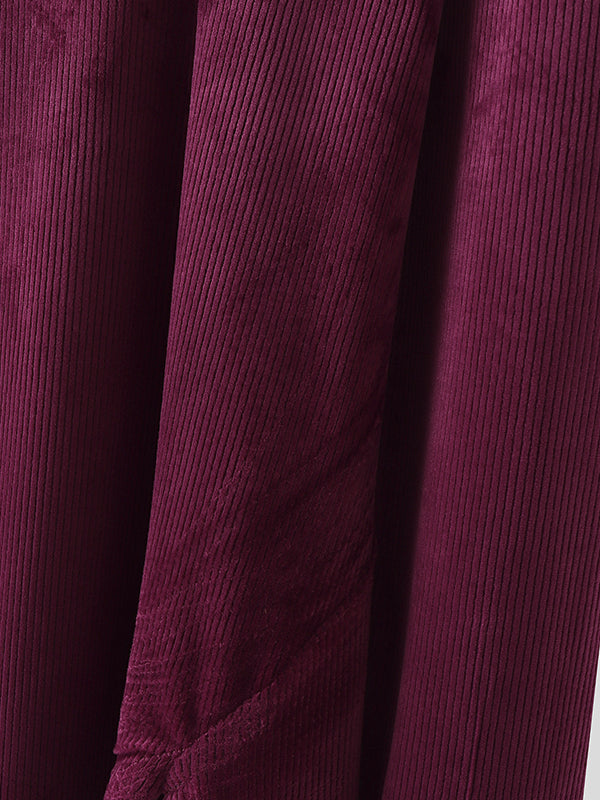 Mens Textured Deep V-Neck Long Sleeve T-Shirt SKUL24719