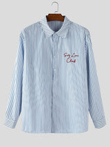 Men's Stripe Casual Long Sleeve Shirt SKUL27342