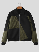 Men's Colorblock Corduroy Long Sleeve Jacket SKUL30494