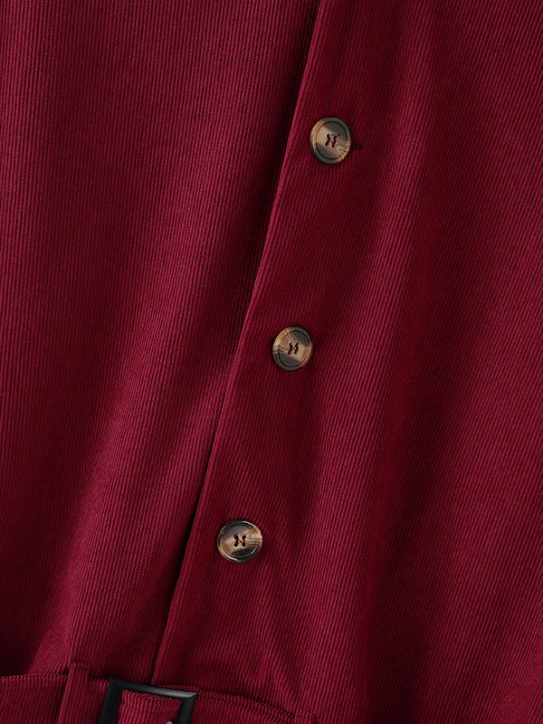 Men's Solid Color Textured Long Sleeve Jacket SKUL28412