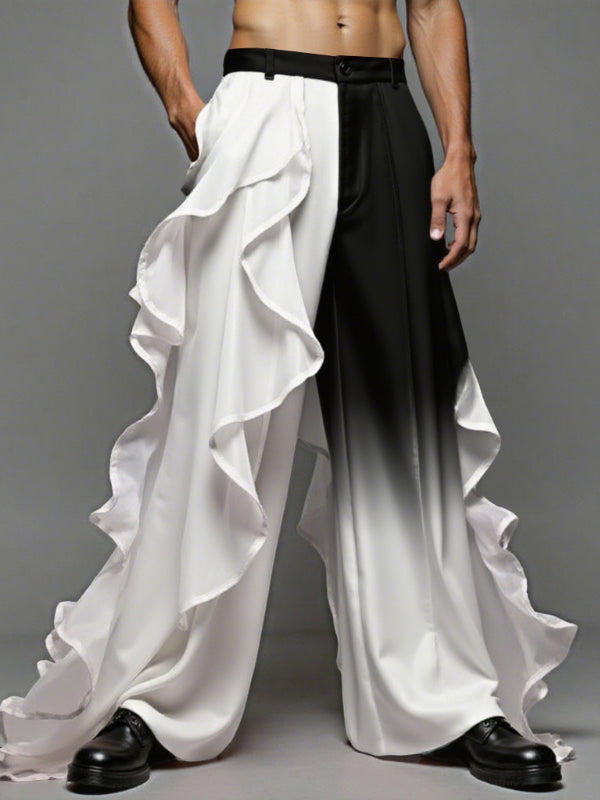 Men's Ruffle Patchwork Gradient Casual Pant SKUL31782