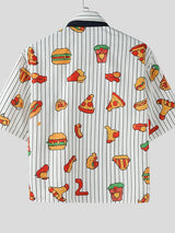 Men's Pixel Style Print Short Sleeve Shirt SKUL35143