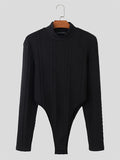 Mens Cable Knit Solid Long Sleeve Bodysuit SKUK42221