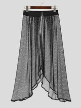 Men's Sheer Mesh Design Irregular Skirt SKUL48635