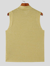 Men's Shiny Stand Collar Casual Tank SKUL51881