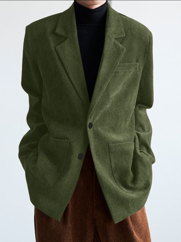 Men's Minimalist Textured Long Sleeve Blazer SKUL30487