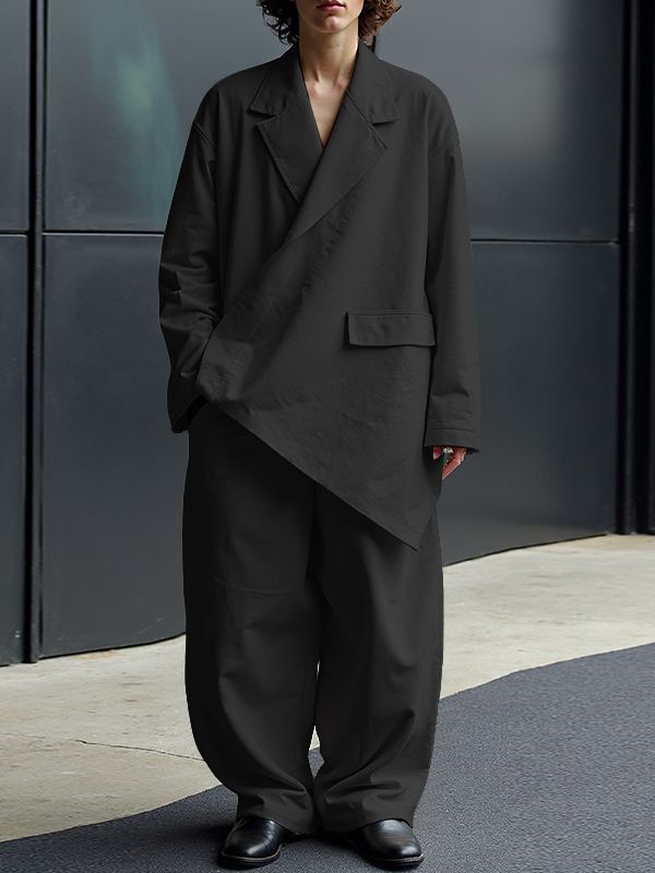 Men's Solid Color Casual Two Pieces Outfit SKUL35380