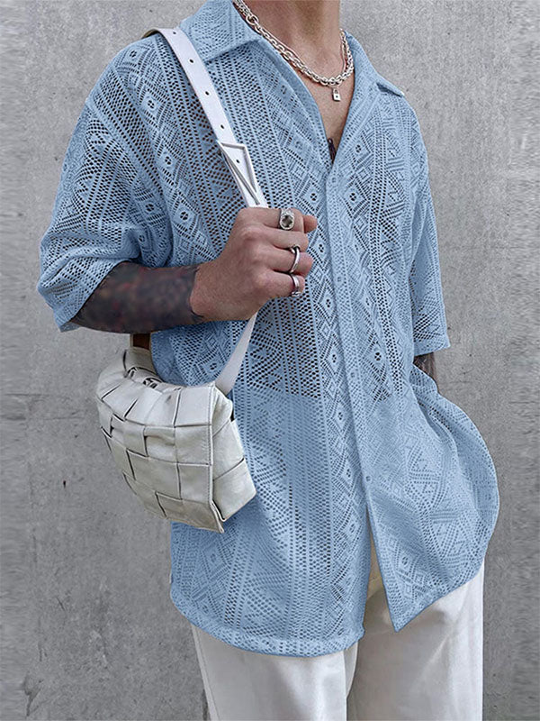 Mens Sheer Mesh Short Sleeve T-Shirt SKUL19118