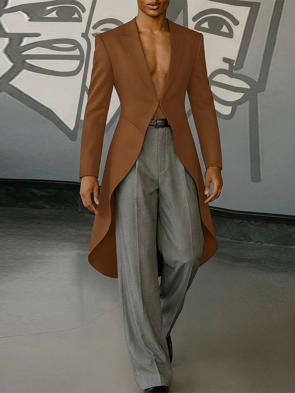 Men's Deconstructed Single Button Long Hem Casual Blazer SKUL51253