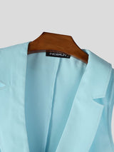 Men's Solid Color Ribbon Patchwork Two Pieces Outfit SKUL53994