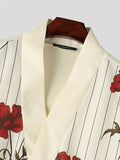Mens Floral Striped Print Two Pieces Outfits SKUK44698