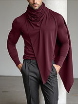 Men's Solid Color Knit Turtleneck Long Sleeve T-Shirt SKUL32883