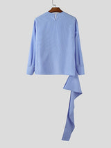 Men's Striped Tie Long Sleeve Shirt SKUL41321