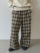 Men's Plaid Wide Leg Casual Pant SKUL28236