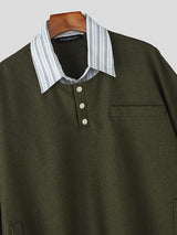 Men's Faux Two Piece Long Sleeve Shirt SKUL37698