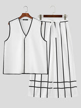 Men's Bold Line Colorblock Two Pieces Outfit SKUL23930