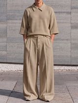 [Pre-order] Men's Chill Minimalist Vacation Resort Waffle Textured Two Pieces Outfit SKUL86871