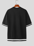 Mens Contrast Patchwork Casual Short Sleeve T-Shirt SKUK08706