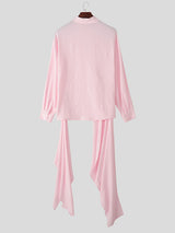 Men's Irregular Hem Long Sleeve Shirt SKUL29558