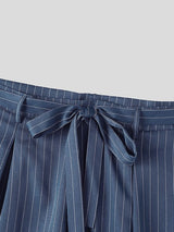 Men's High-Street Japanese Harajuku Pinstripe Wide-Leg Pant SKUL75700