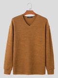Mens Solid V-Neck Knit Pullover Sweater SKUK34443