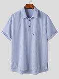 Mens Striped Split Hem Casual Golf Shirt SKUK21208