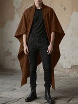 Men's Irregular Hem Texture Long Sleeve Cardigan SKUL24821