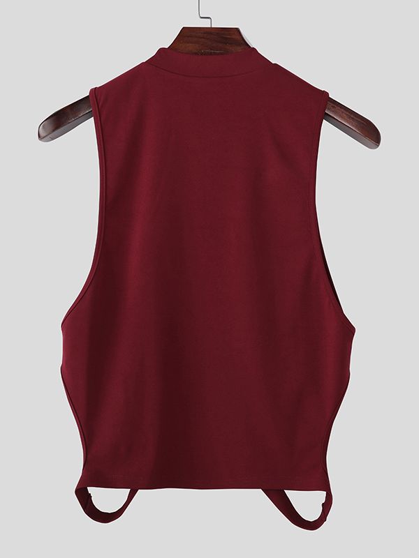 Men's Side Cutout Crew Neck Tank SKUL46518