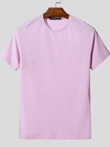 Men's Solid Color Textured Long Sleeve T-Shirt SKUL42541