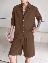 Men's Resort Relaxed Drop-Shoulder Two Pieces Outfit SKUL75509
