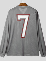 Men's Number 7 Print Mesh Long Sleeve T-Shirt SKUL35243