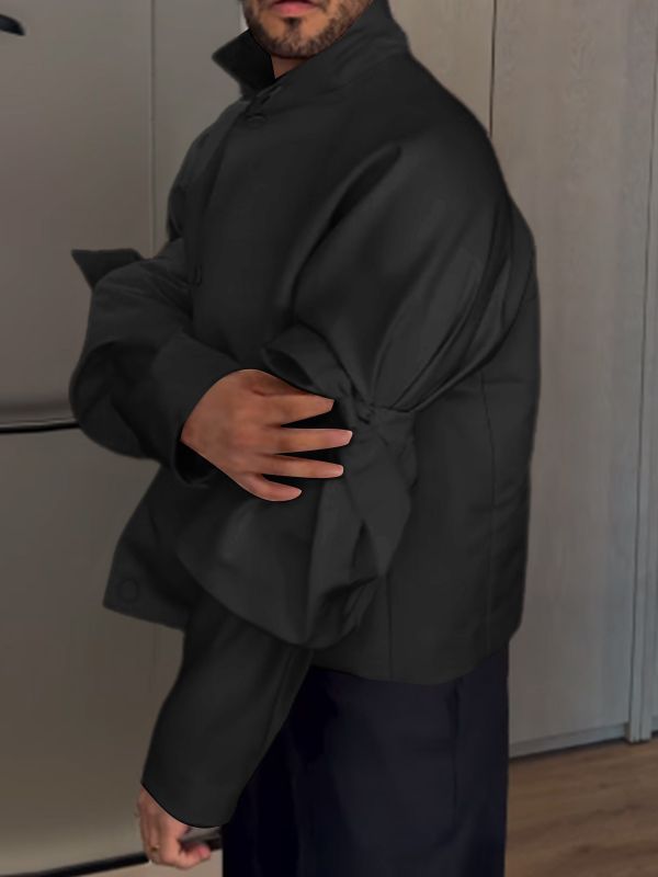 Men's Detachable Bow Design Long Sleeve Jacket SKUL45286