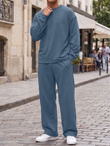 Men's Solid Color Casual Two Pieces Outfit SKUL28508
