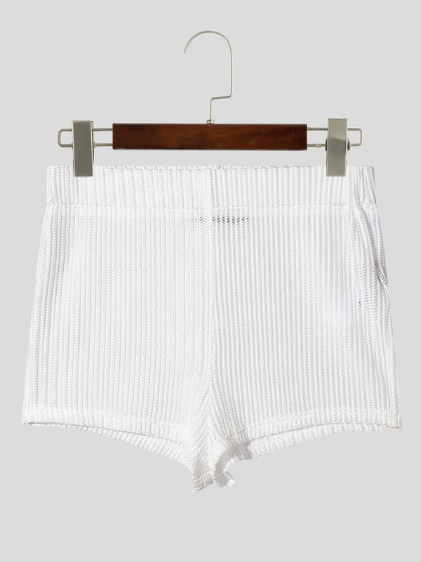 Men's Clubwear Sheer Mesh Zigzag Knit Muscle Fit Booty Short SKUL68397