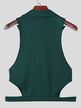 Men's Solid Color Side Cutout Tank SKUL46512