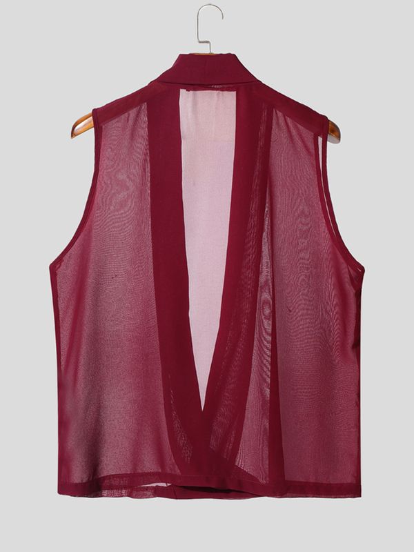 Men's Solid Color Sheer Mesh Tank SKUL54632