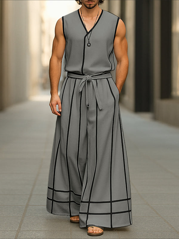 Men's Bold Line Colorblock Two Pieces Outfit SKUL23930