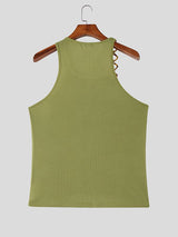 Men's Solid Color One Shoulder Casual Tank SKUL46560