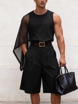 Men's Deconstructed Mesh Patchwork Tank SKUL57182