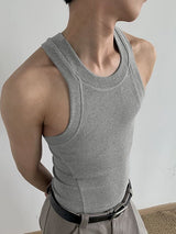 Men's Minimalist Ribbed Slim Fit Racerback Tank SKUL74444