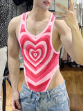 Mens Heart Print Sleeveless Bodysuit SKUK11810