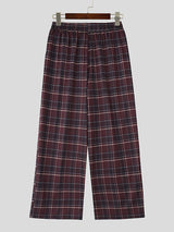 Men's Plaid Wide Leg Casual Pant SKUL28236