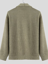 Men's Solid Knit Long Sleeve Sweater Cardigan SKUL35098