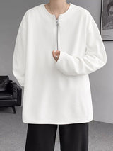 Men's Knit Texture Half Zip Long Sleeve T-Shirt SKUL36582