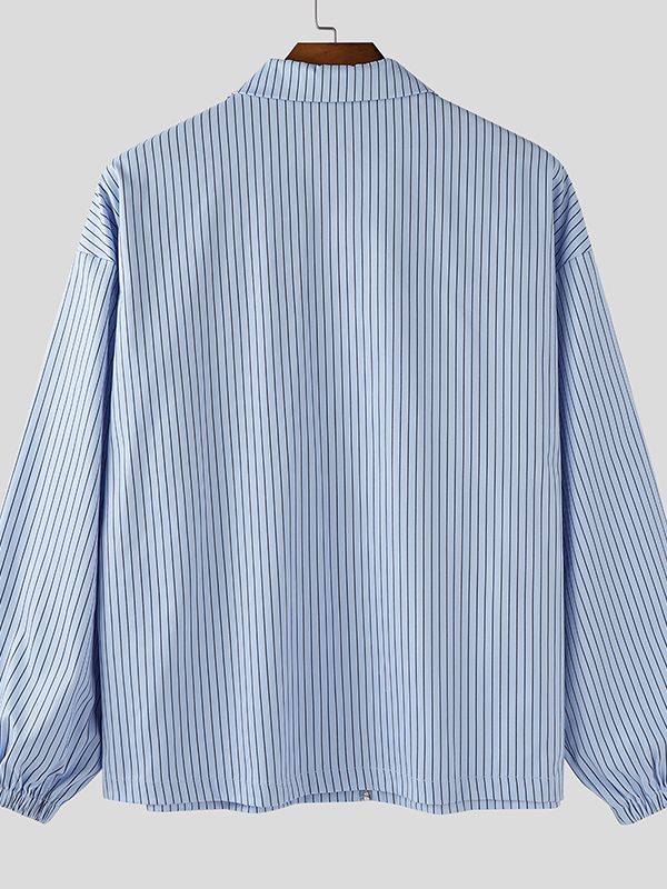 Men's Striped Lightweight Long Sleeve Jacket SKUL35087