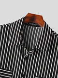 Mens Striped Lapel Casual Two Pieces Outfits SKUK46426