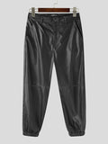 Mens Solid PU Leather Casual Pants SKUK28540